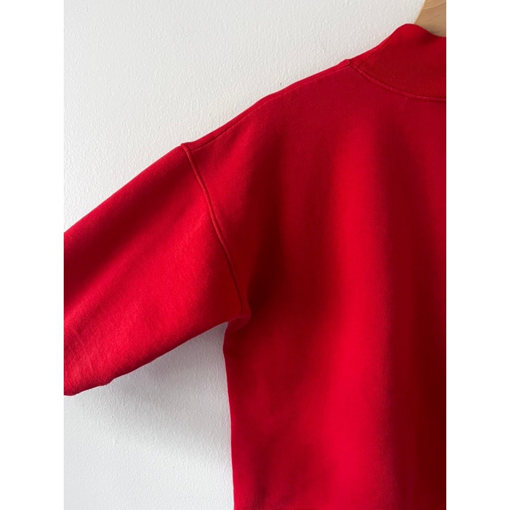 Talbots Vintage Fair Isle Mock Neck 3/4 Sleeve Sweater Red Cotton size medium - Picture 9 of 16